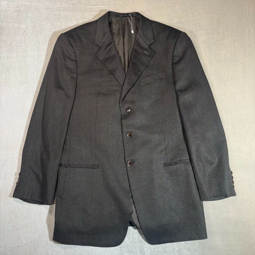 Armani Collezioni Blazer Sport Coat Mens 42L Brown Wool Silk Made In Italy